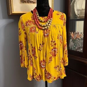 Floral Yellow Women's Top